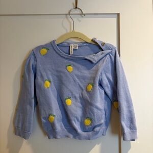 Janie and Jack Light Blue Sweater with Lemon Design